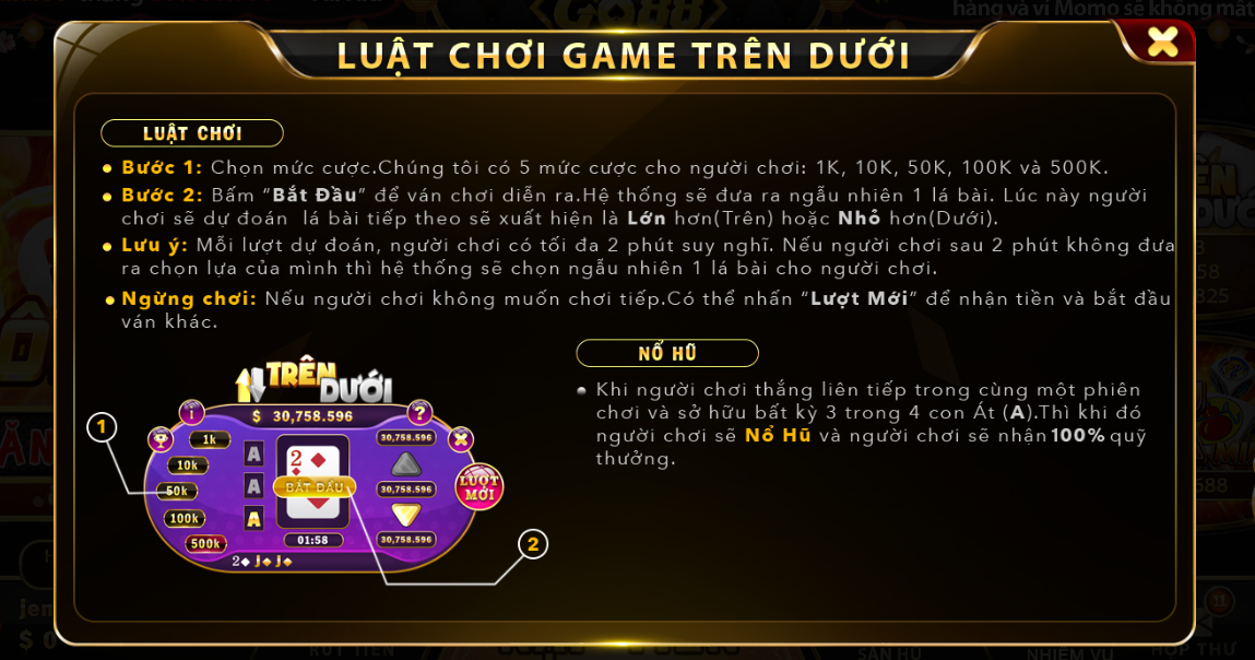 Mini game Trên Dưới tại Go88 – Đánh giá khách quan từ cộng đồng game thủ