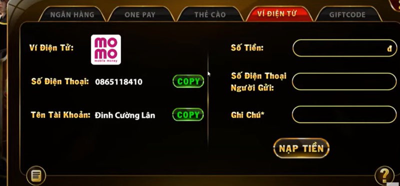 Hướng Dẫn Nạp Tiền Go88 Bằng Ví Điện Tử Momo Chi Tiết Nhất